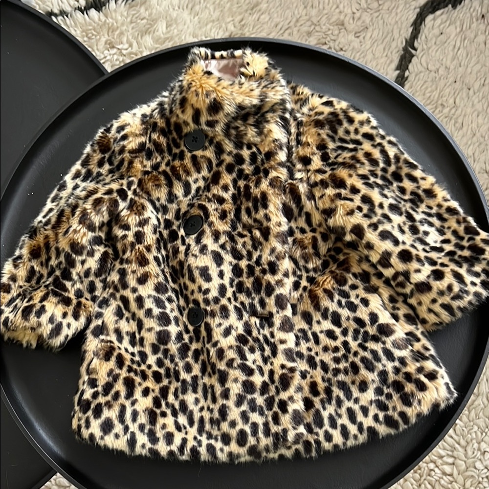 Crewcuts faux fur leopard jacket